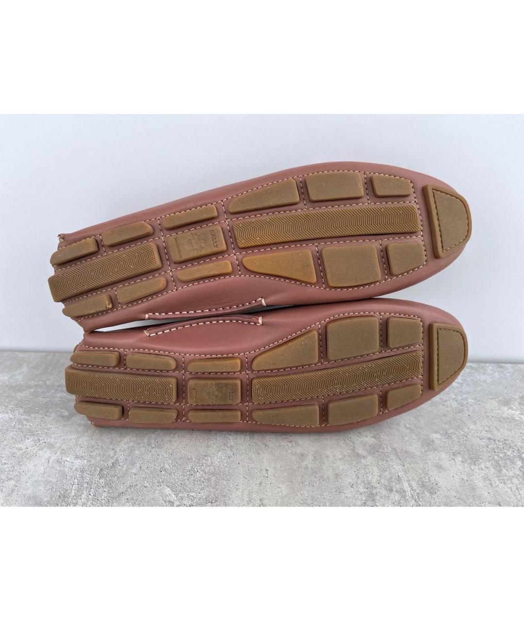 BALLY Розовые кожаные мокасины, фото 4