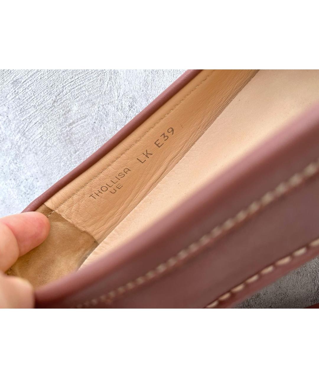 BALLY Розовые кожаные мокасины, фото 6