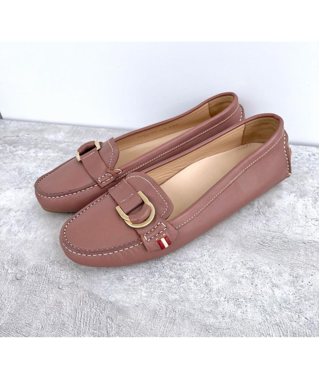 BALLY Розовые кожаные мокасины, фото 7