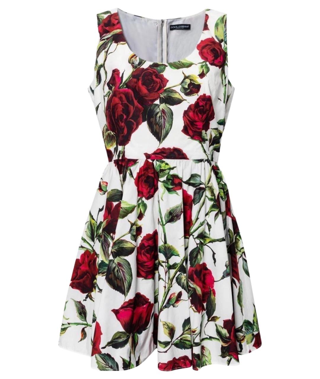 DOLCE&GABBANA Белое хлопковое повседневное платье, фото 1