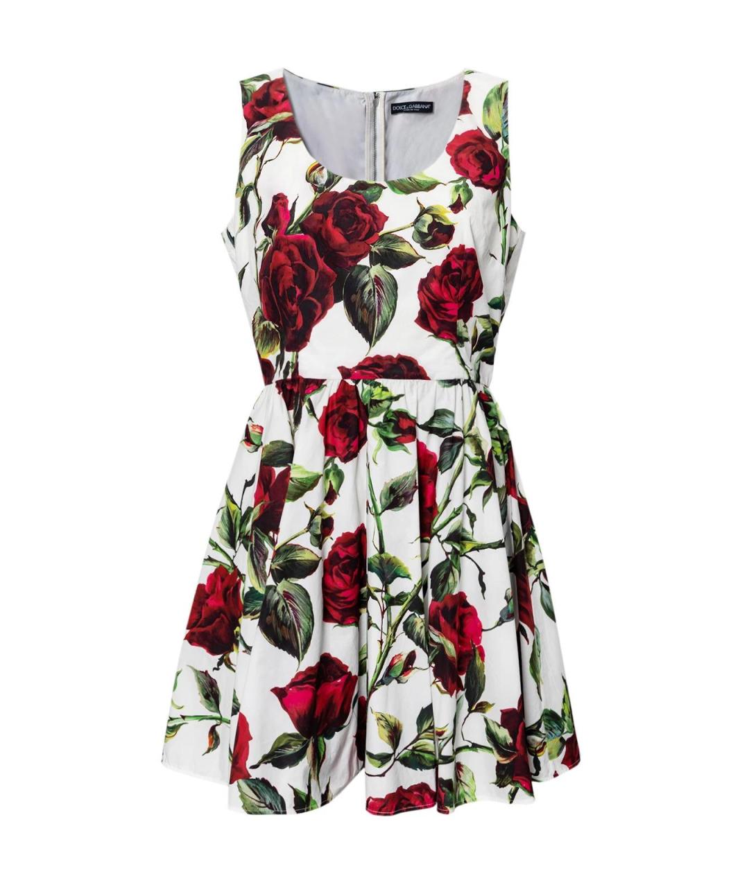 DOLCE&GABBANA Белое хлопковое повседневное платье, фото 4