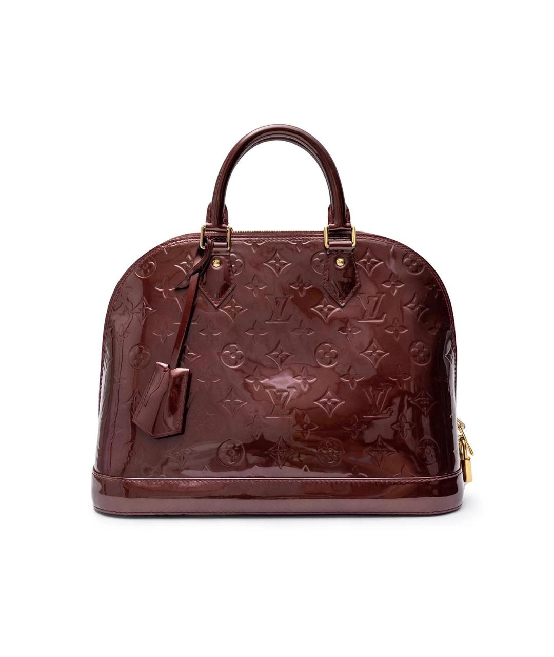 LOUIS VUITTON Бордовая кожаная сумка с короткими ручками, фото 5