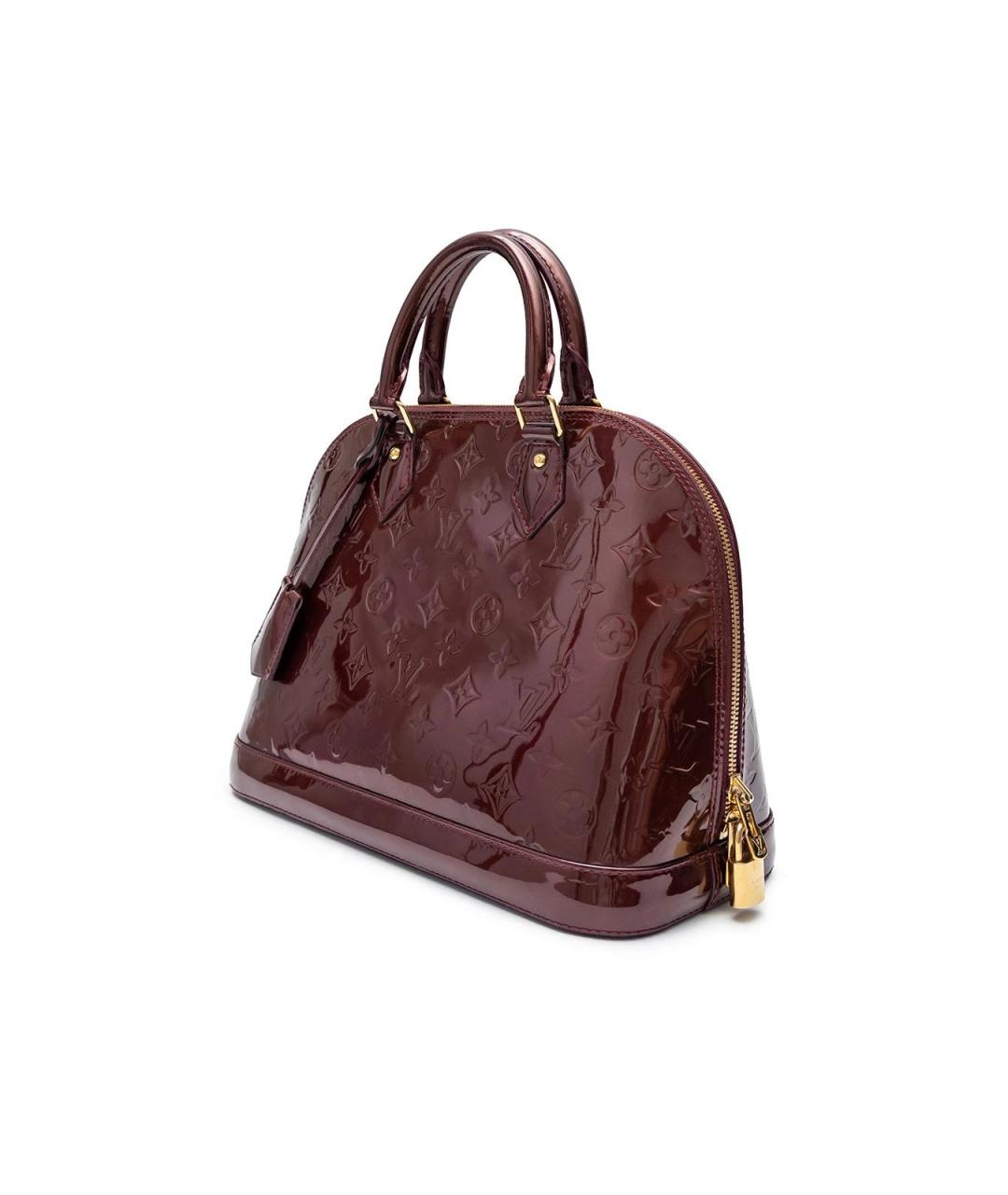 LOUIS VUITTON Бордовая кожаная сумка с короткими ручками, фото 2