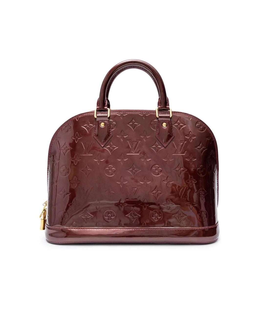 LOUIS VUITTON Бордовая кожаная сумка с короткими ручками, фото 3