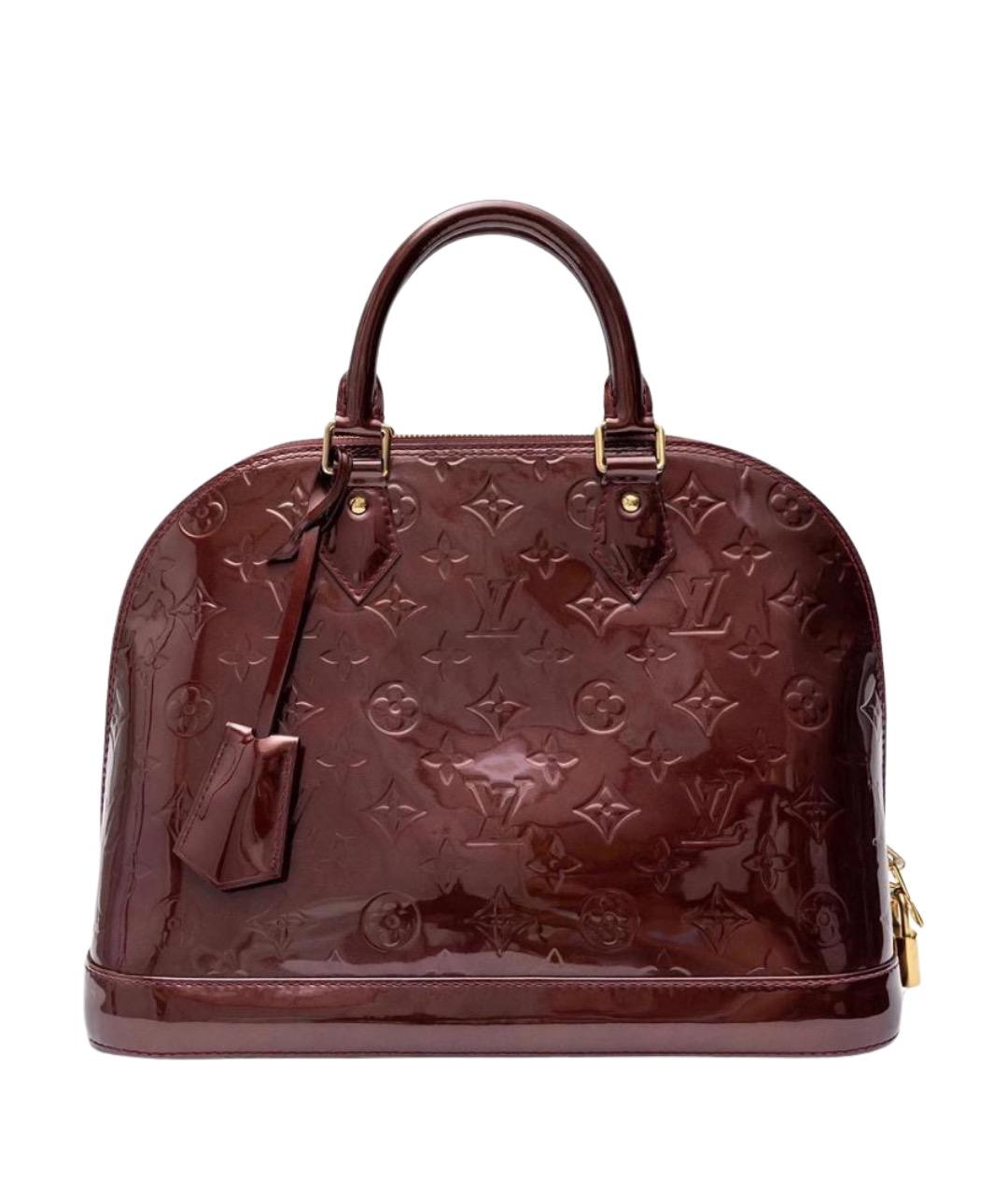 LOUIS VUITTON Бордовая кожаная сумка с короткими ручками, фото 1