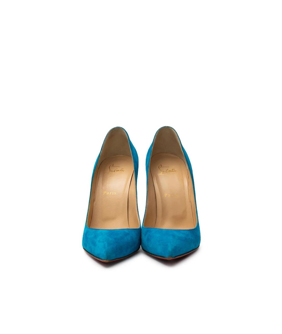 CHRISTIAN LOUBOUTIN Голубые замшевые туфли, фото 4
