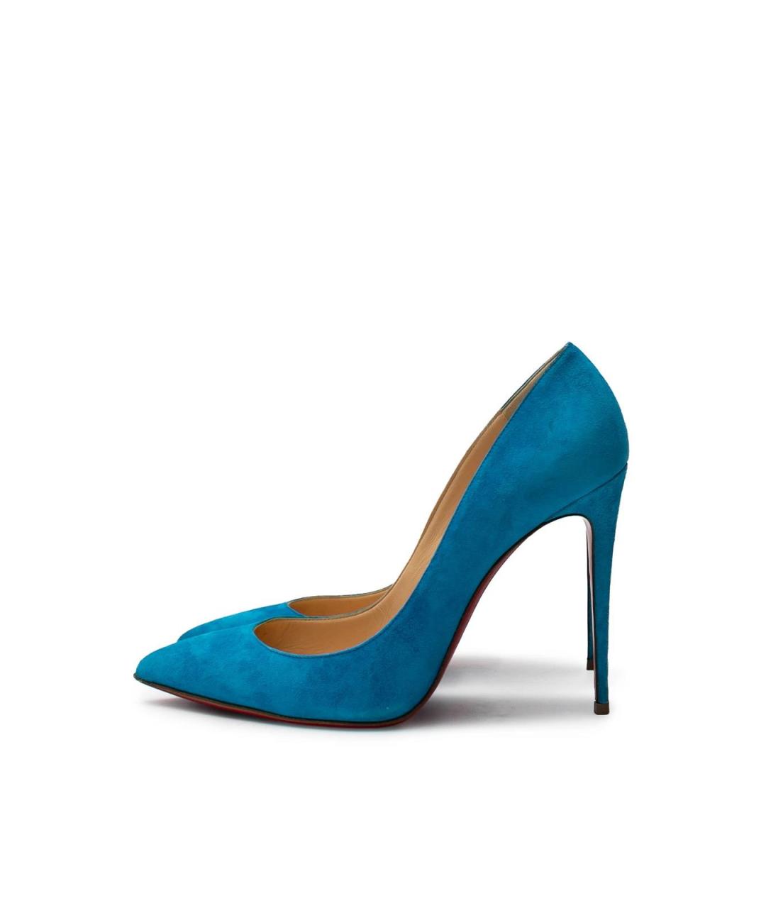 CHRISTIAN LOUBOUTIN Голубые замшевые туфли, фото 5