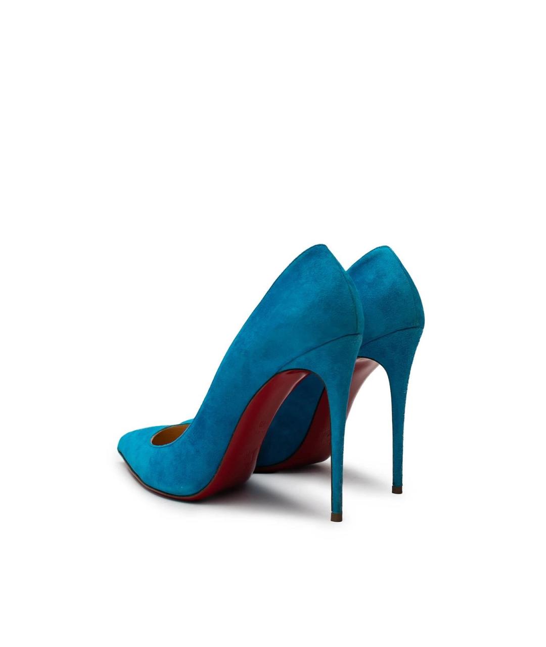 CHRISTIAN LOUBOUTIN Голубые замшевые туфли, фото 3