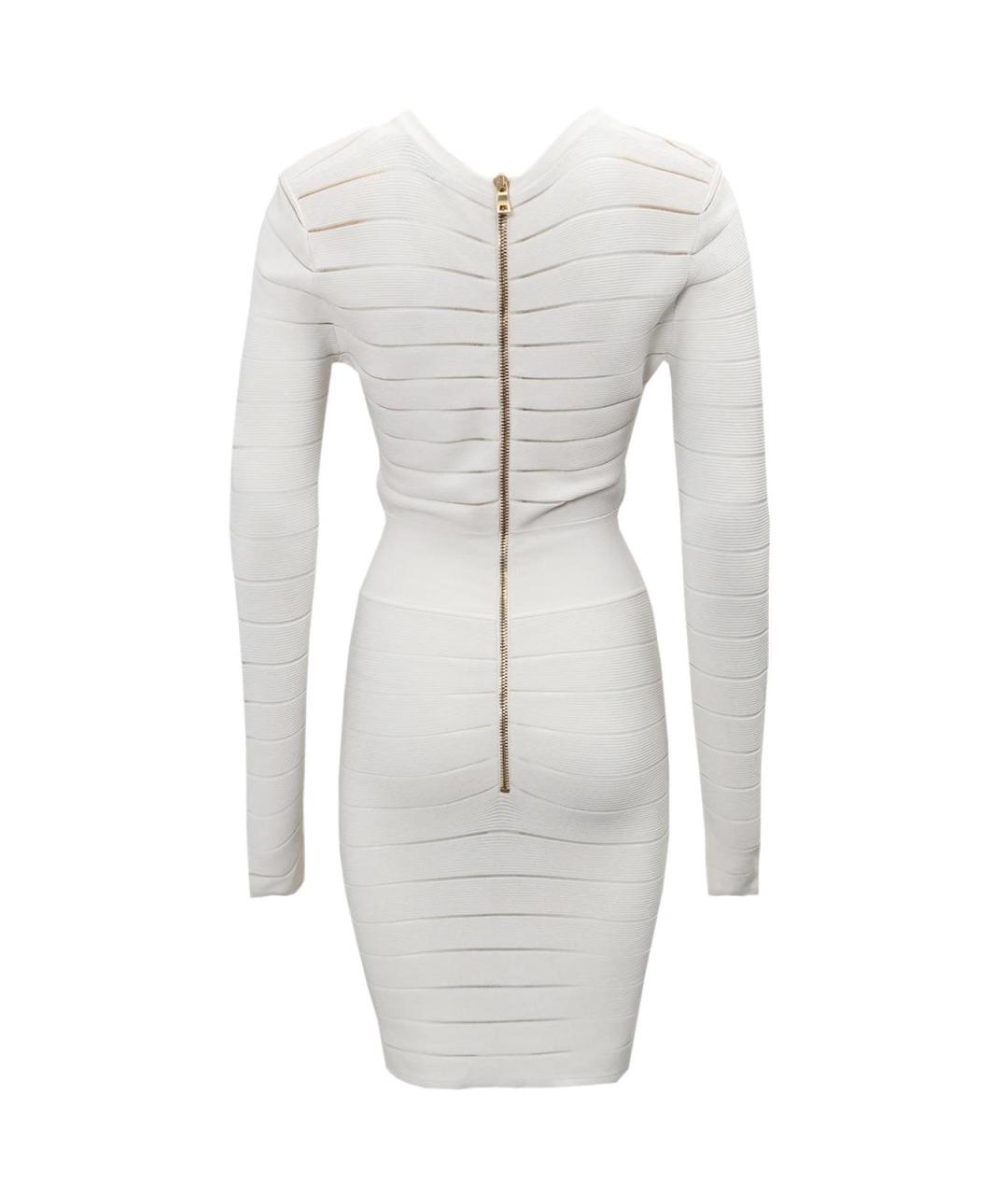 BALMAIN Белое вискозное повседневное платье, фото 3