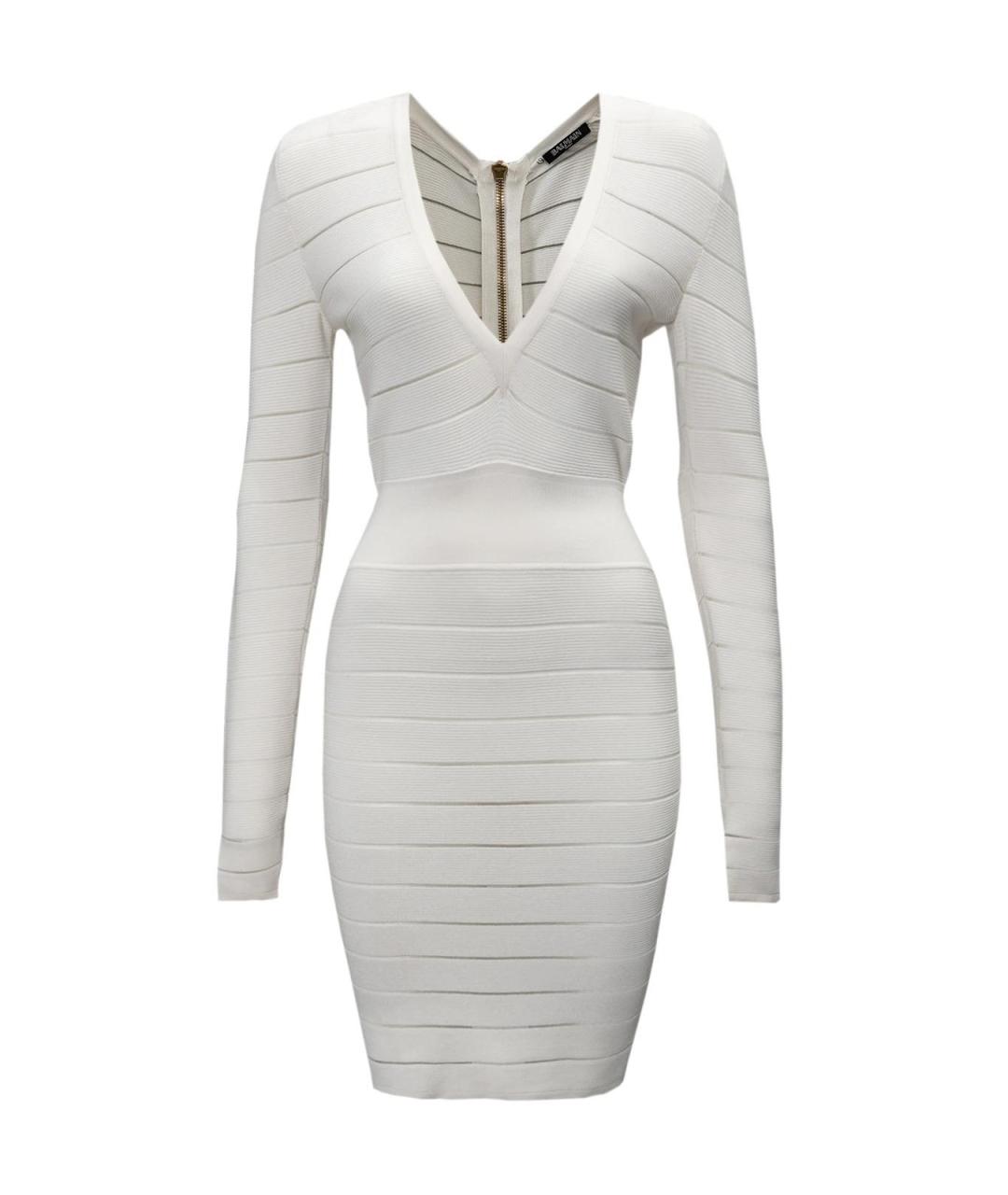 BALMAIN Белое вискозное повседневное платье, фото 6