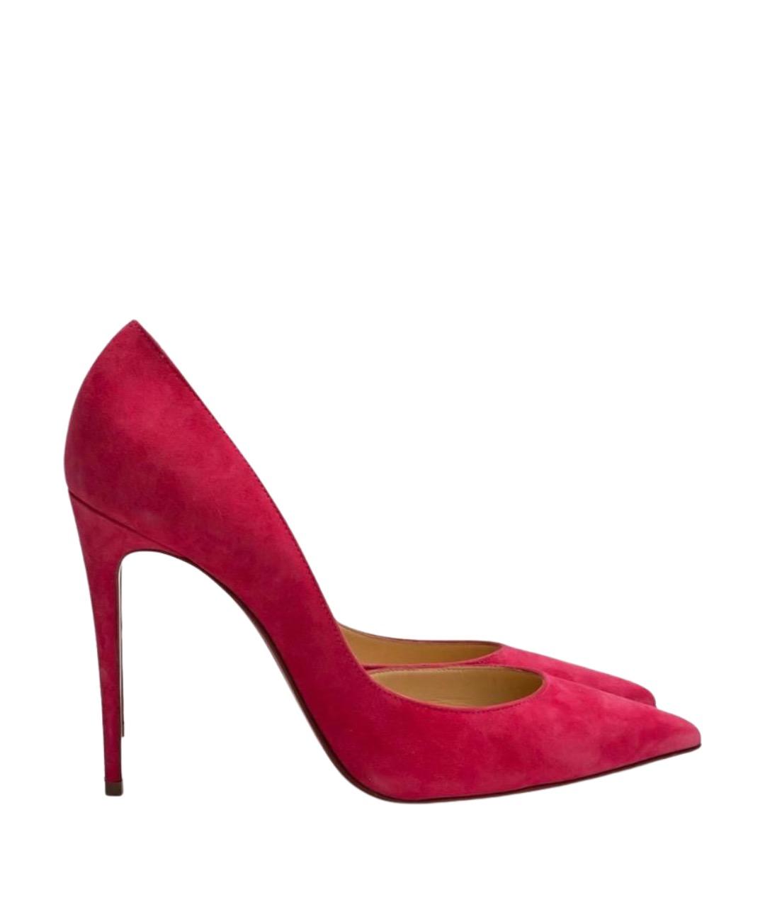 CHRISTIAN LOUBOUTIN Розовые замшевые туфли, фото 1
