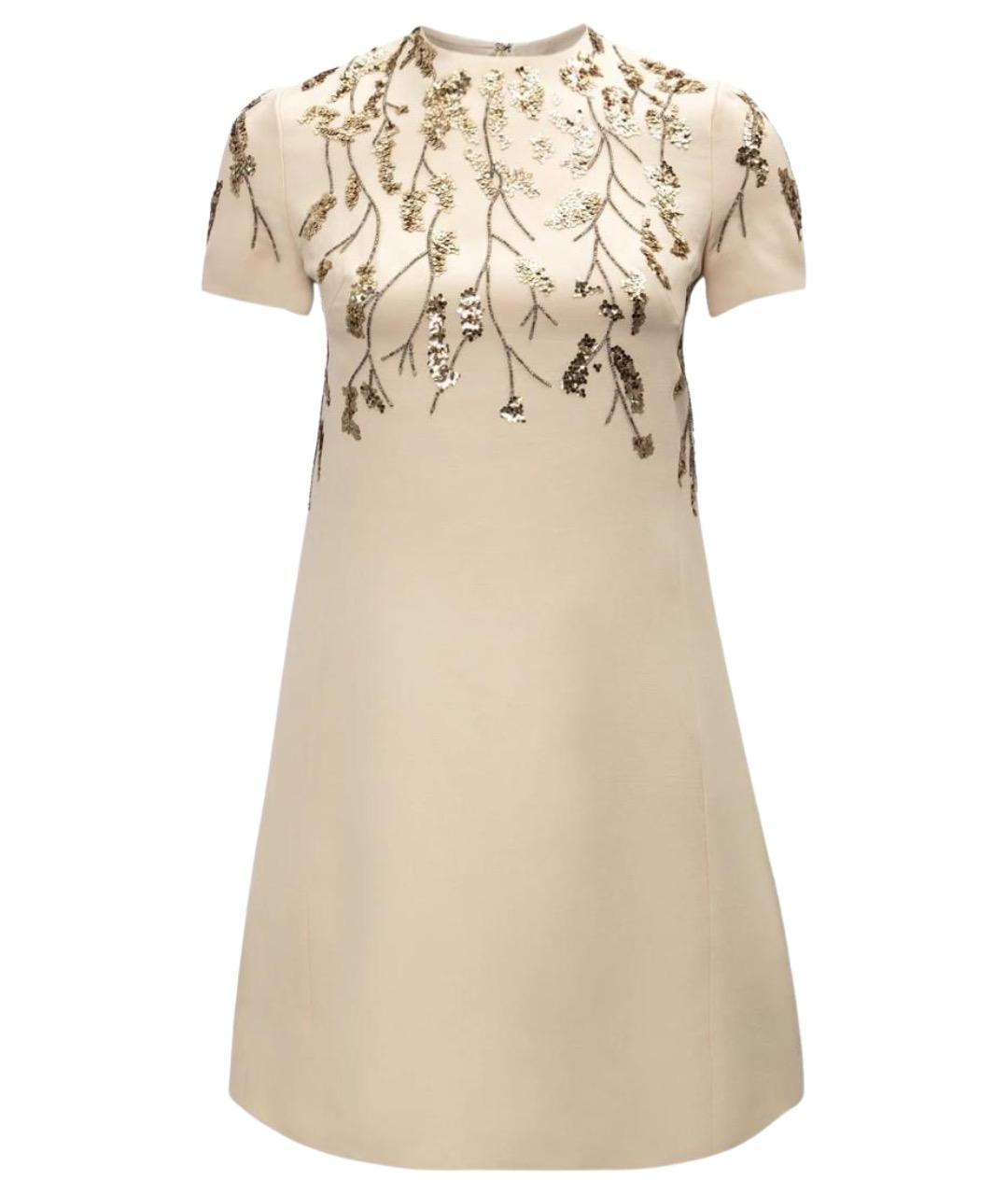 VALENTINO Бежевое шерстяное повседневное платье, фото 1