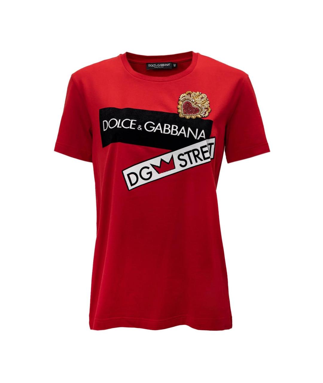 DOLCE&GABBANA Красная хлопковая футболка, фото 4