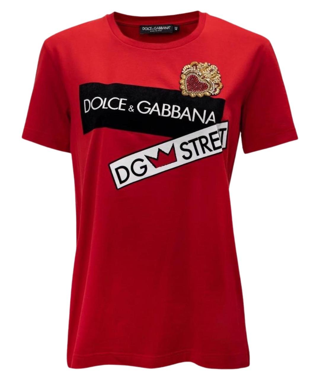 DOLCE&GABBANA Красная хлопковая футболка, фото 1