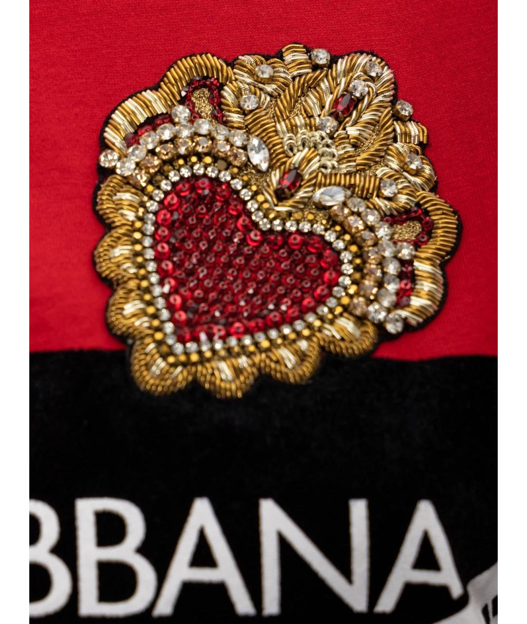 DOLCE&GABBANA Красная хлопковая футболка, фото 3