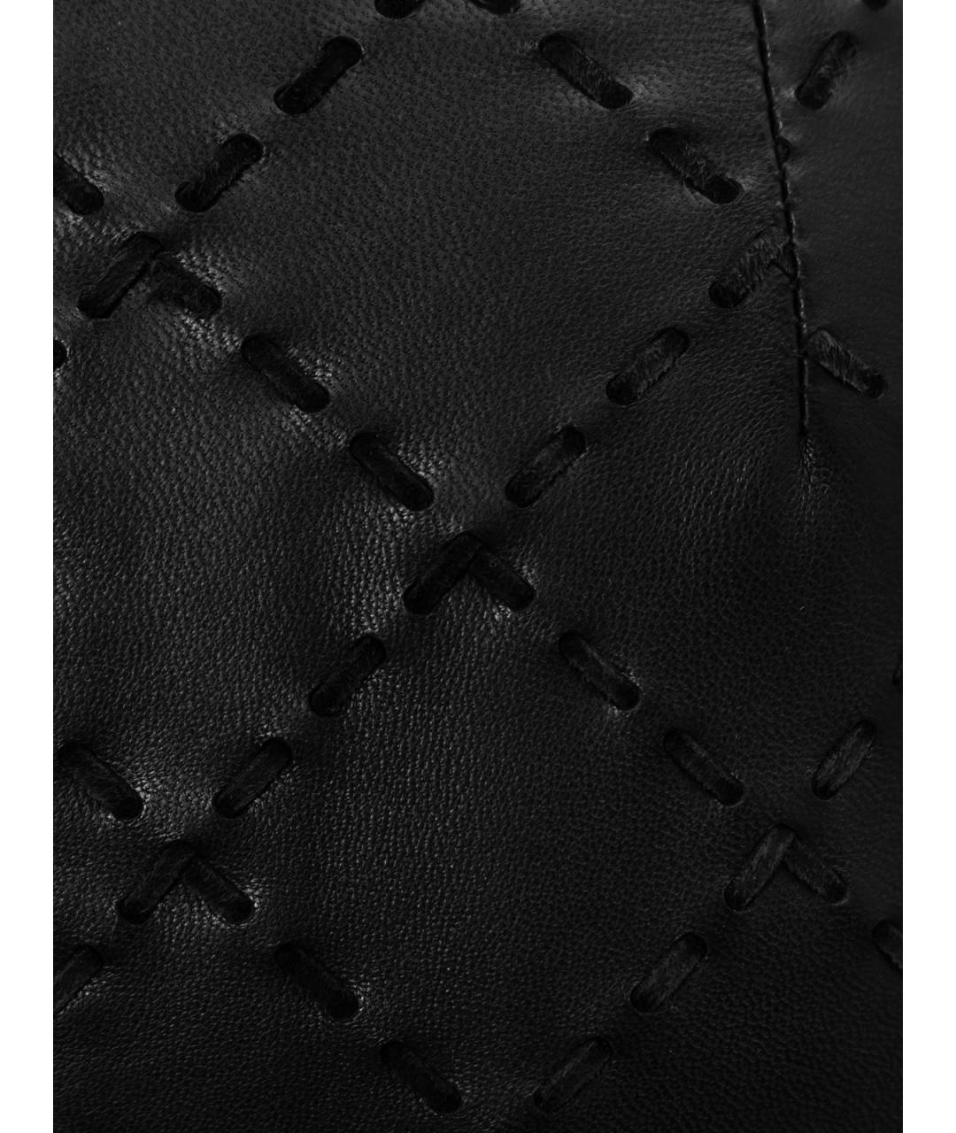 BALMAIN Черная кожаная юбка миди, фото 3