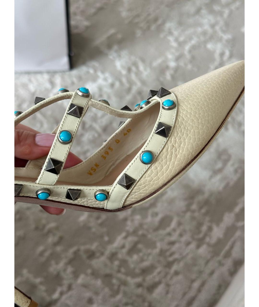 VALENTINO Белые кожаные босоножки, фото 3