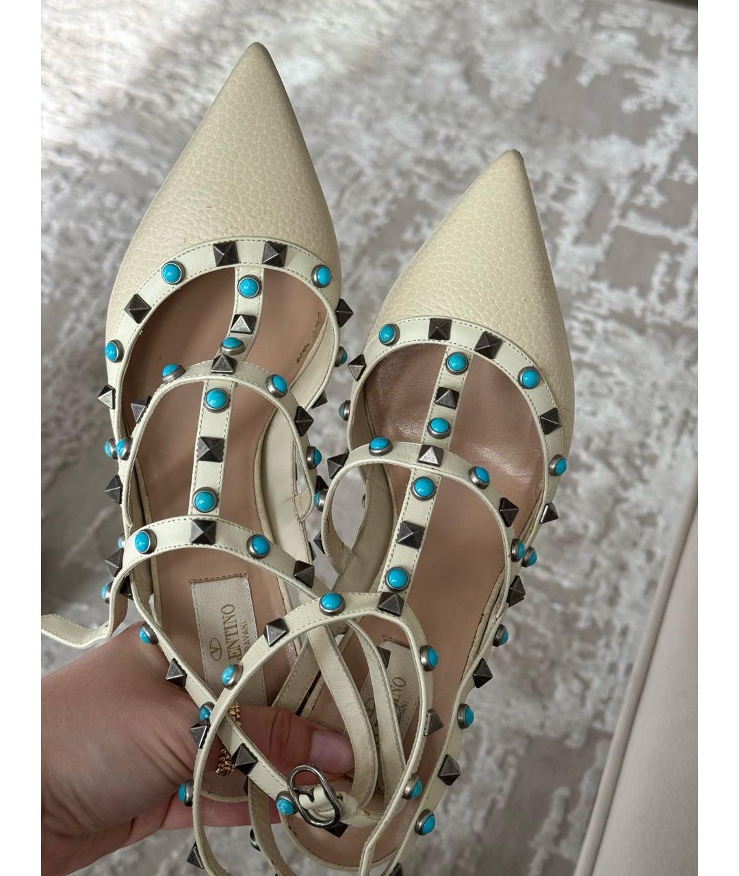 VALENTINO Белые кожаные босоножки, фото 2