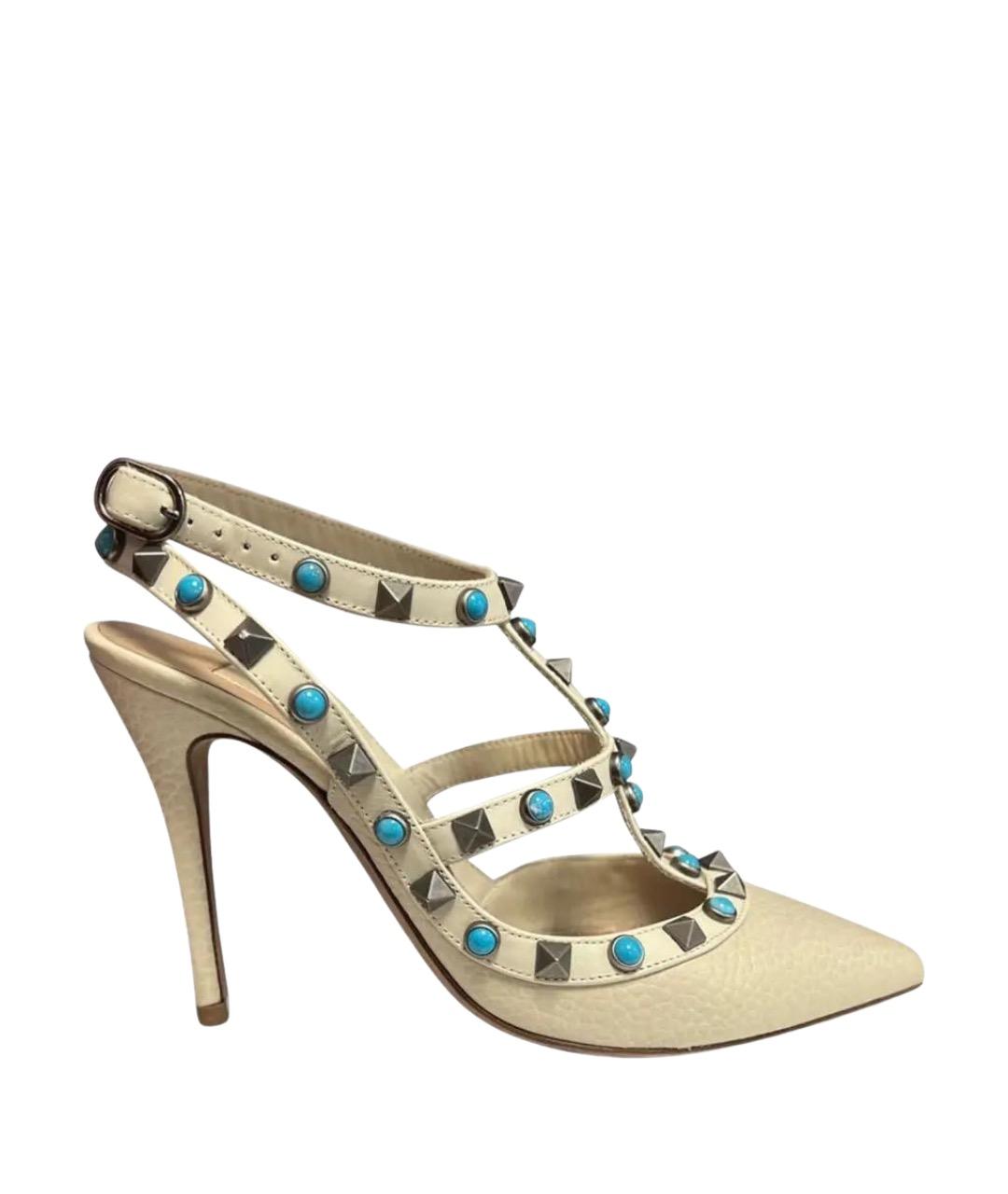 VALENTINO Белые кожаные босоножки, фото 1