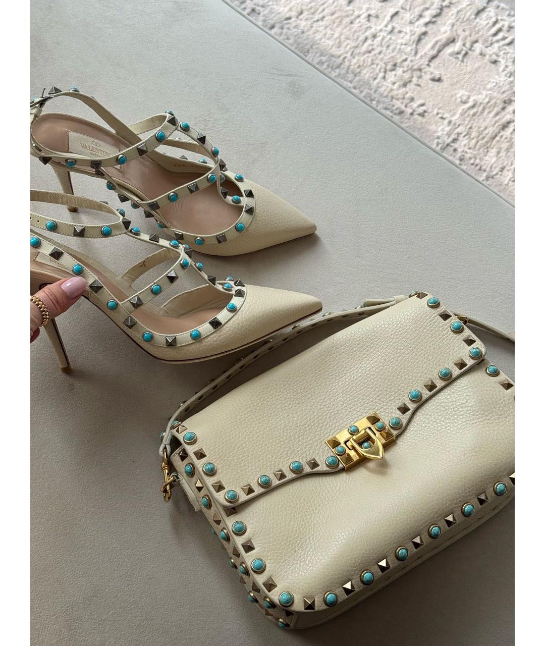 VALENTINO Белые кожаные босоножки, фото 5