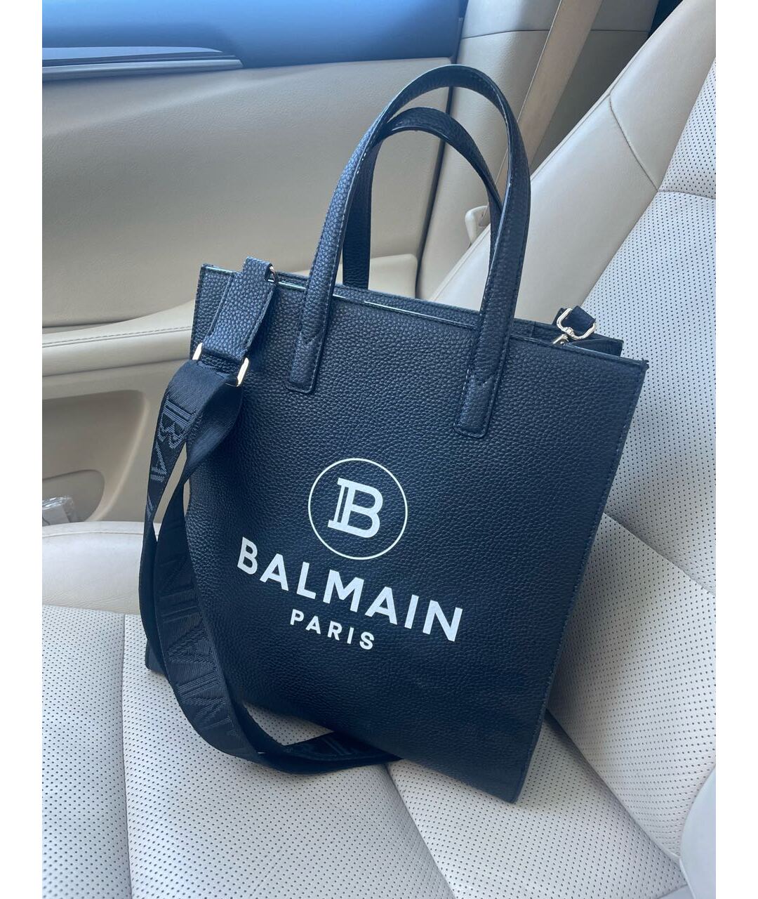 BALMAIN Черная сумка тоут, фото 2