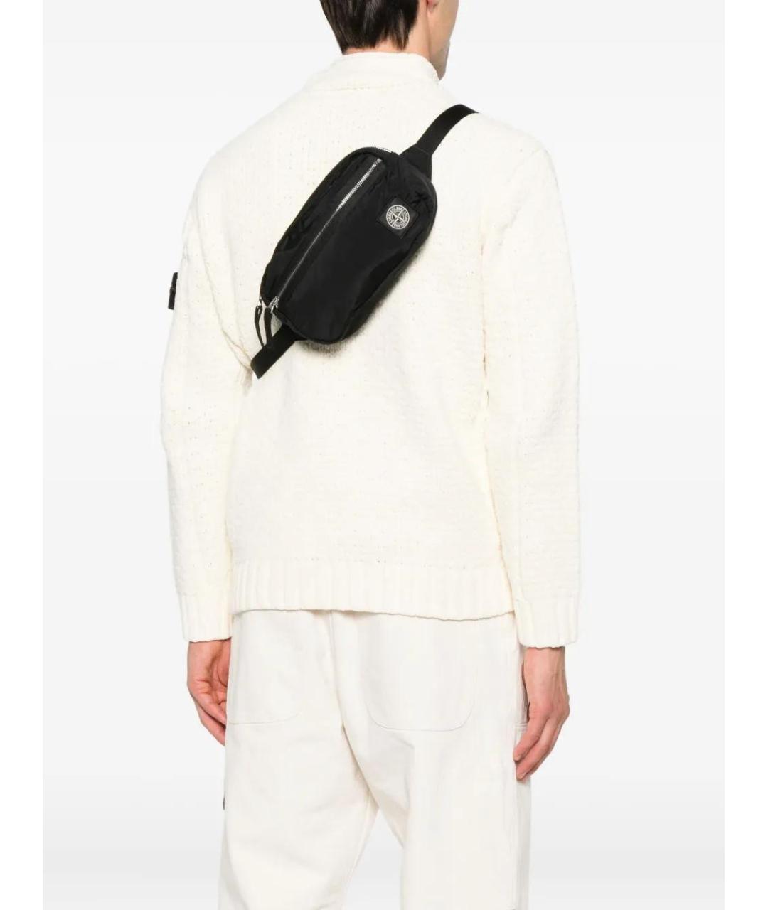 STONE ISLAND Черная синтетическая сумка на плечо, фото 2