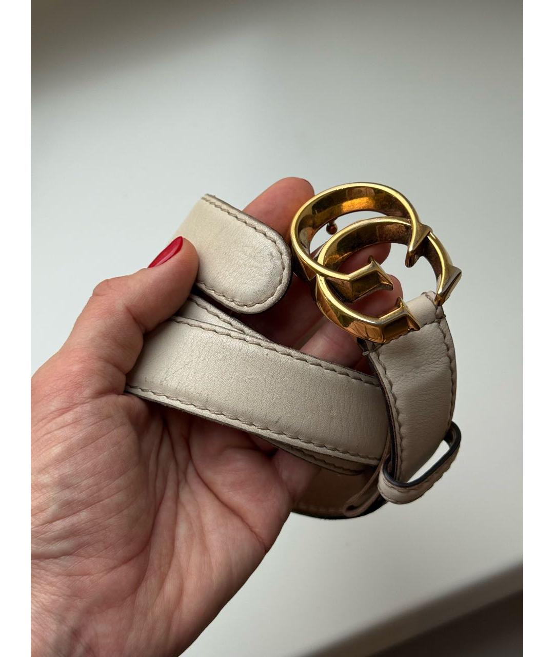 GUCCI Белый кожаный ремень, фото 7