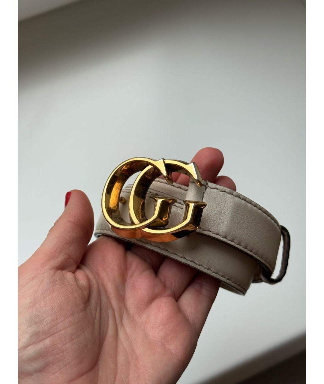 GUCCI Белый кожаный ремень, фото 3