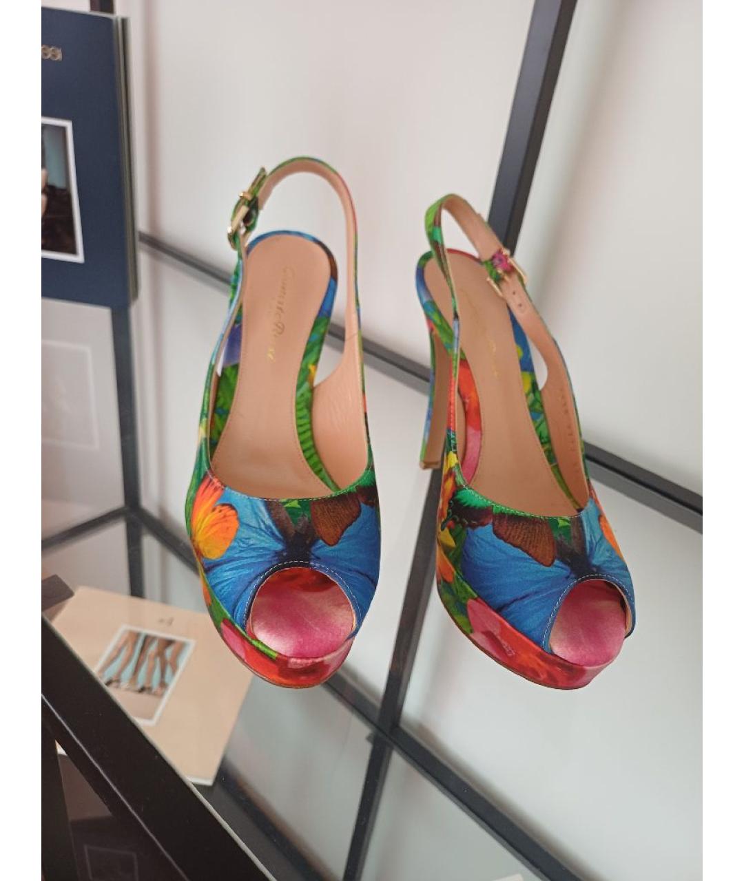 GIANVITO ROSSI Мульти текстильные босоножки, фото 7