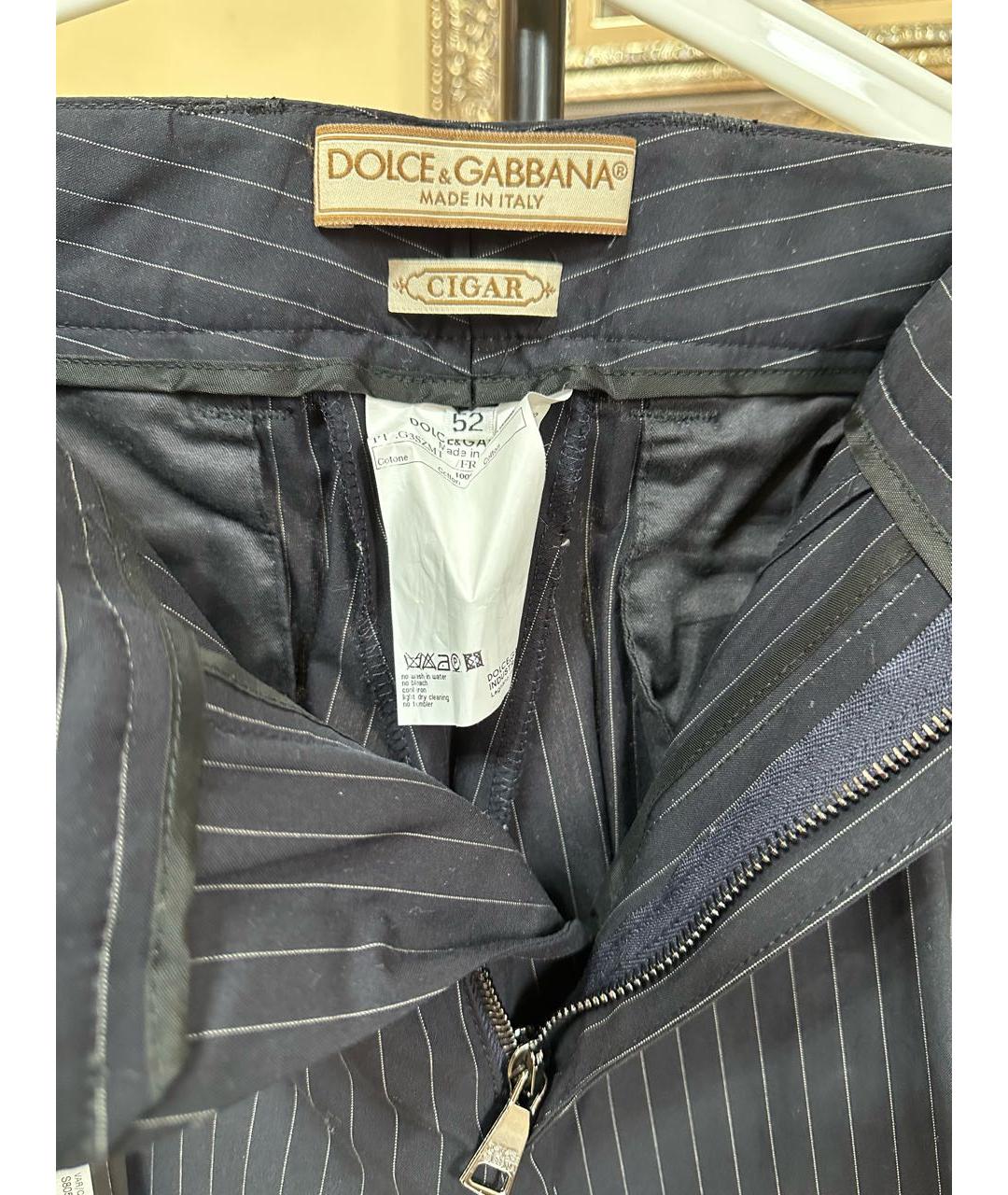 DOLCE&GABBANA Черные хлопковые повседневные брюки, фото 8