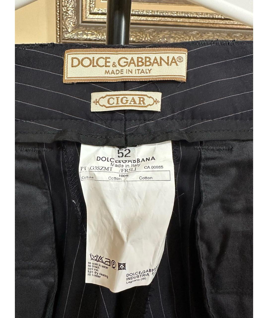 DOLCE&GABBANA Черные хлопковые повседневные брюки, фото 5