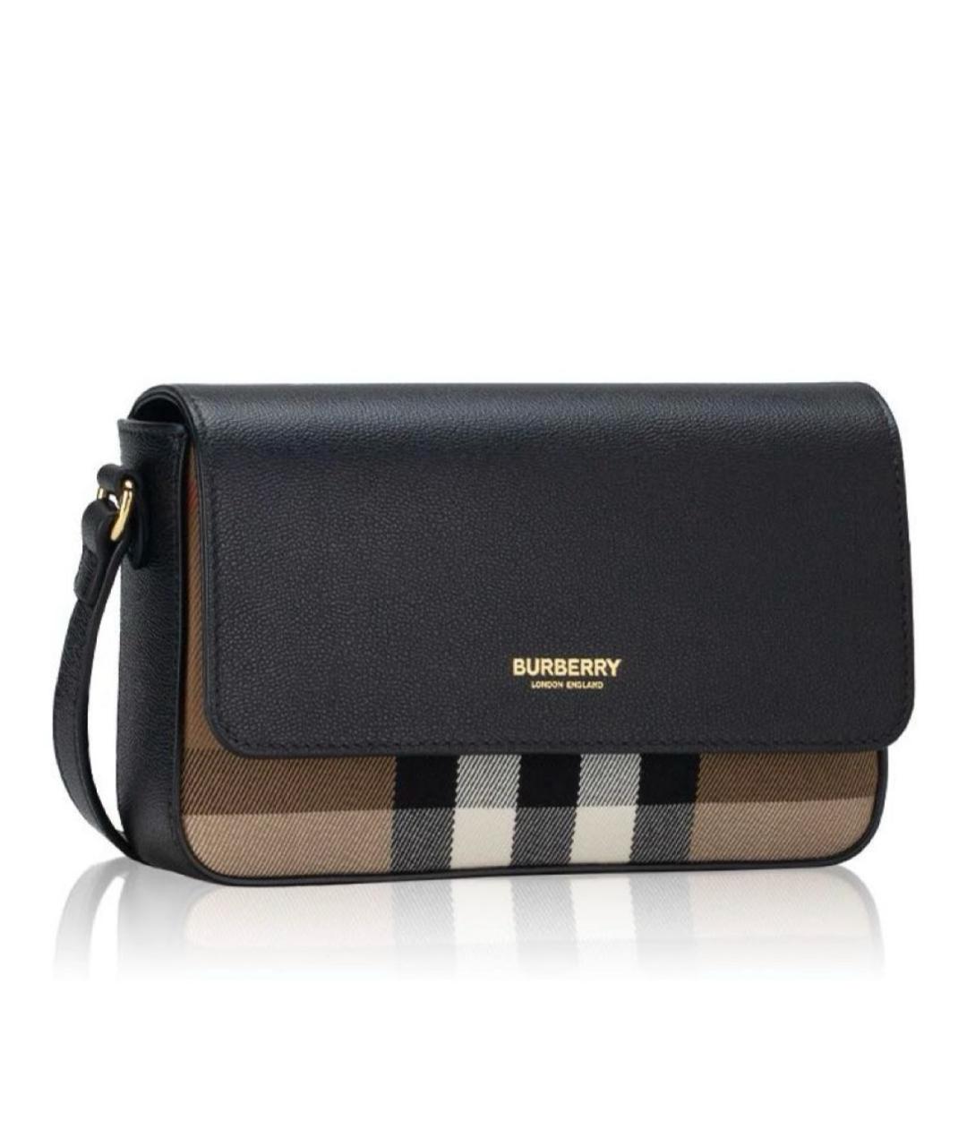 BURBERRY Черная кожаная сумка через плечо, фото 2