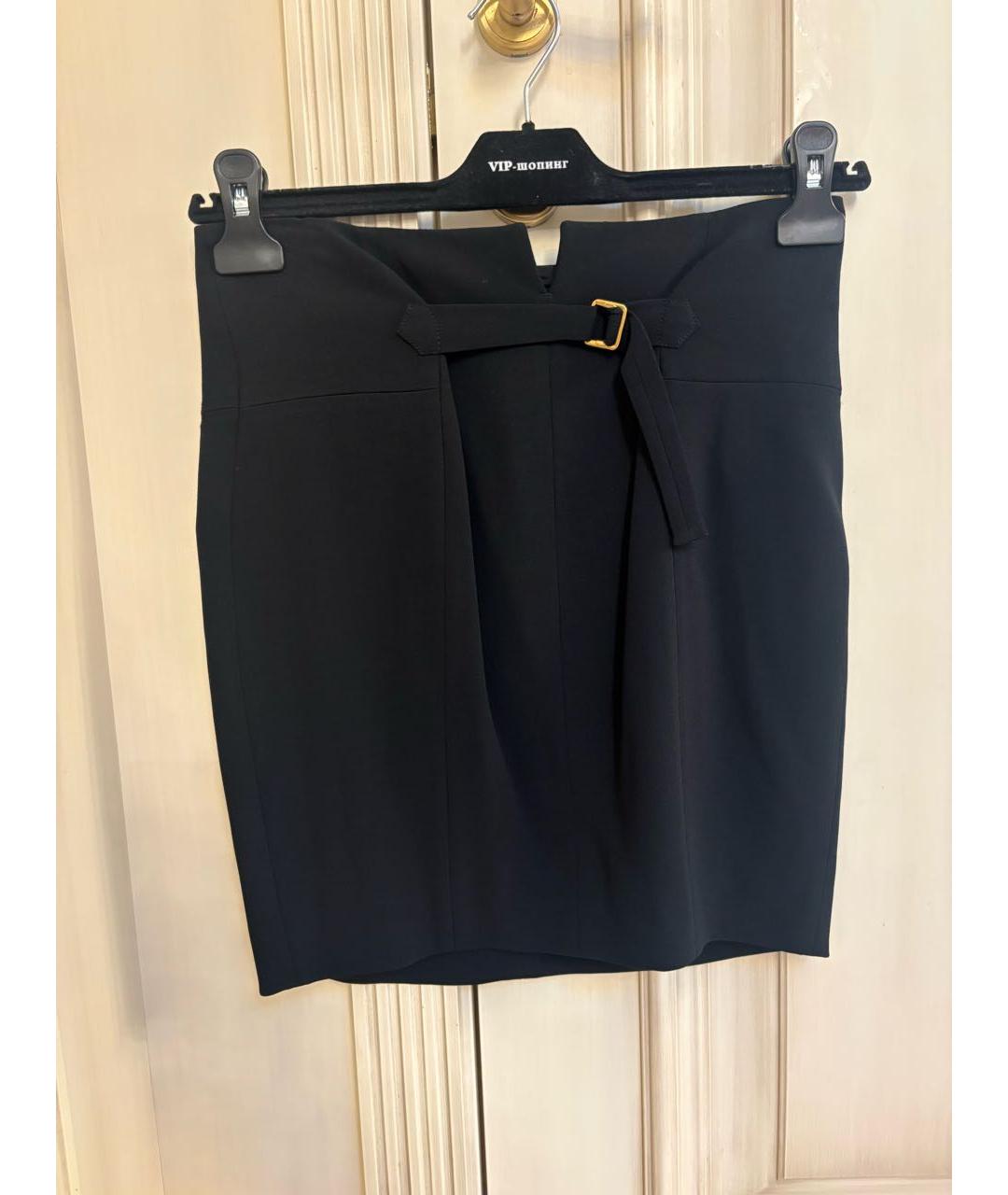 TOM FORD Черная вискозная юбка мини, фото 6