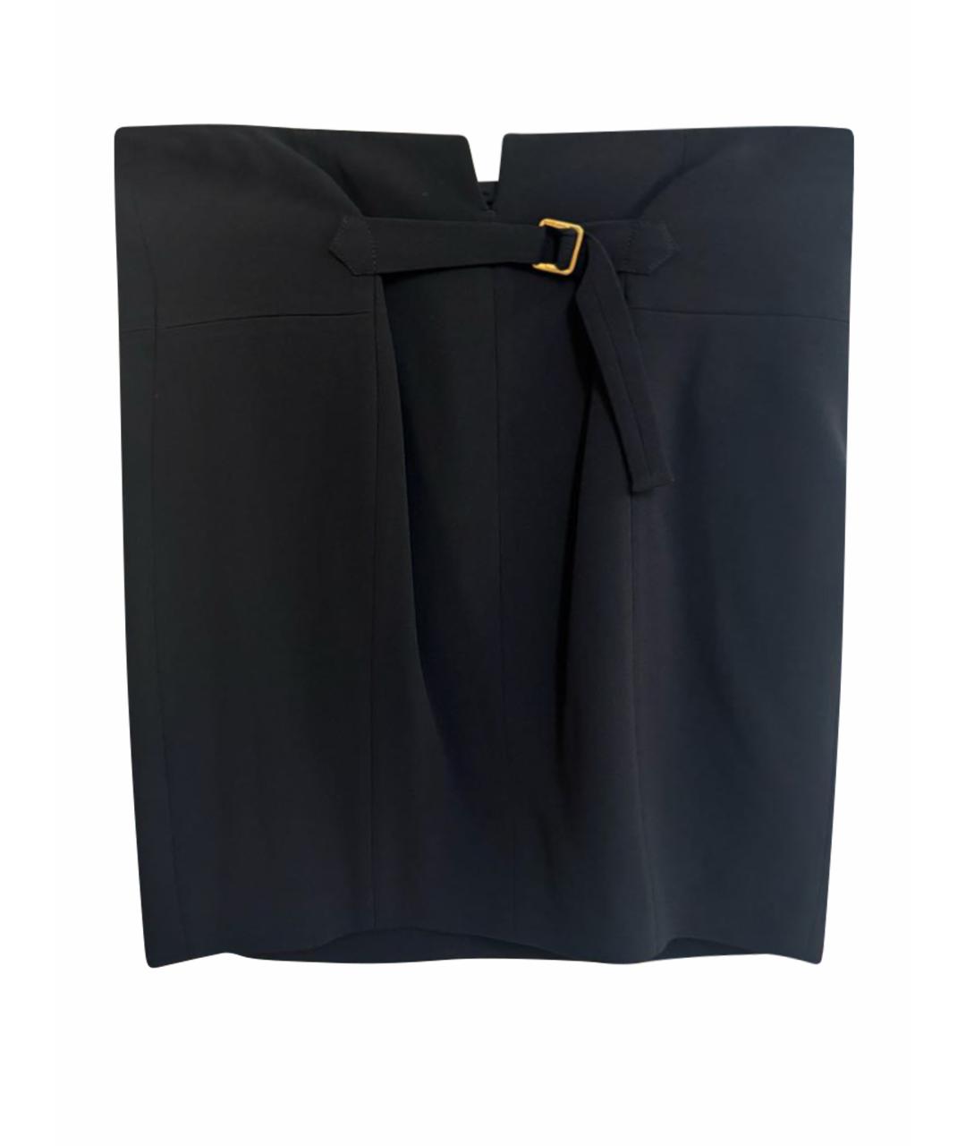 TOM FORD Черная вискозная юбка мини, фото 1