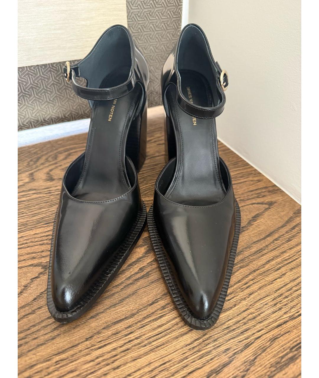 DRIES VAN NOTEN Черные кожаные туфли, фото 3