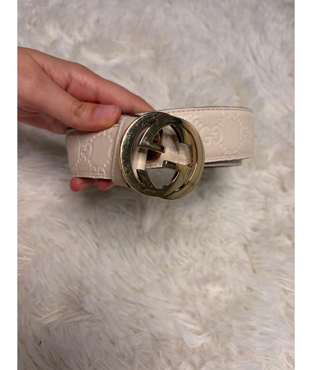 GUCCI Белый кожаный ремень, фото 4