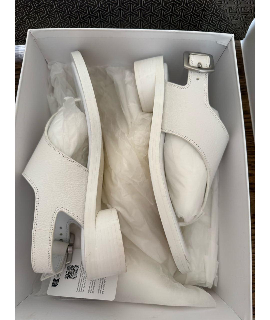 MM6 MAISON MARGIELA Белые кожаные сандалии, фото 4