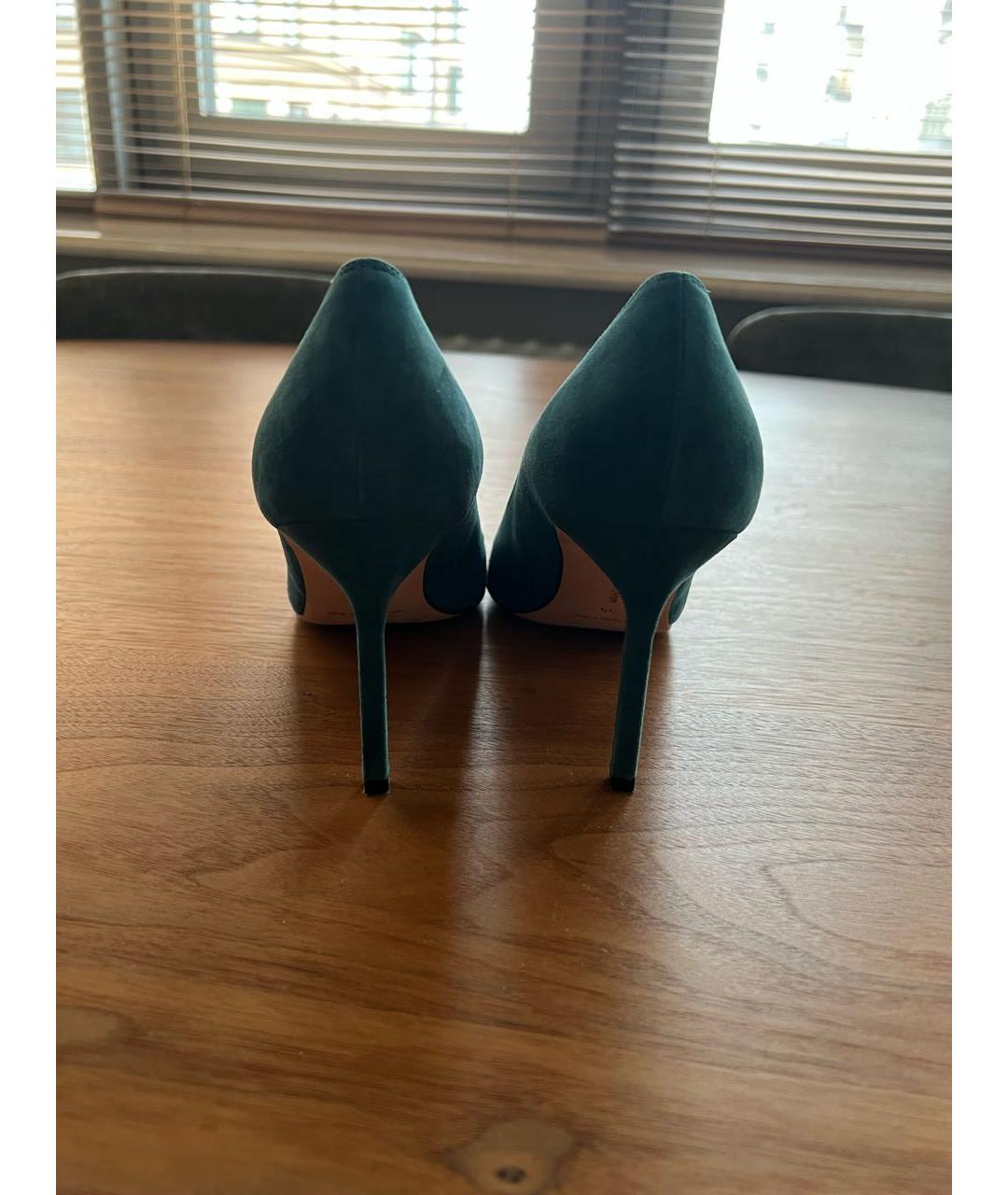 MANOLO BLAHNIK Бирюзовые замшевые туфли, фото 4