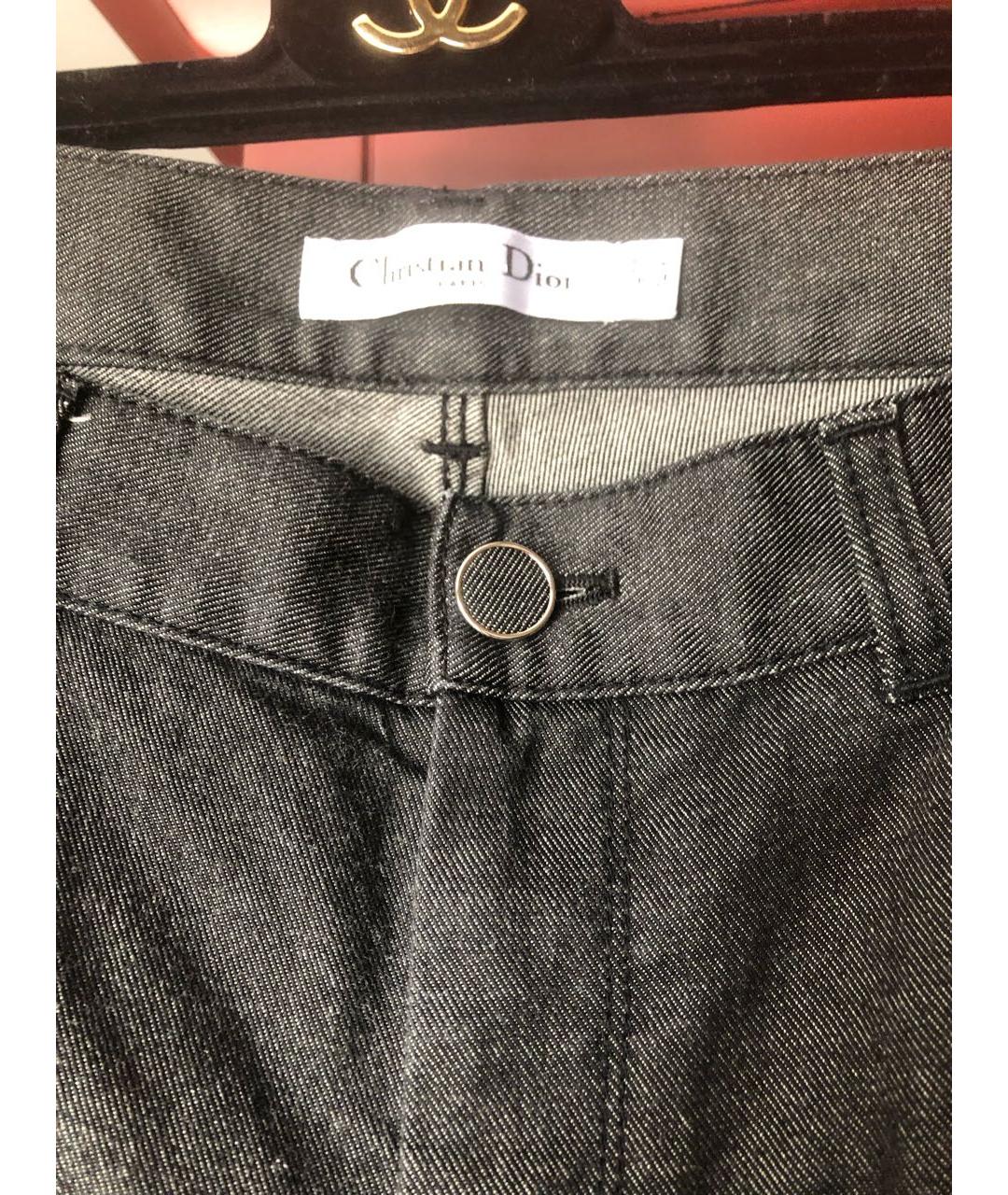 CHRISTIAN DIOR Антрацитовые хлопковые прямые джинсы, фото 4
