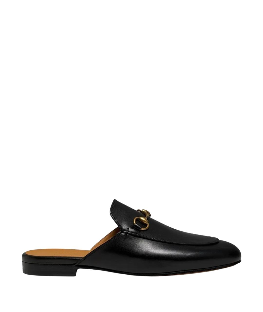 GUCCI Черные кожаные лоферы, фото 1