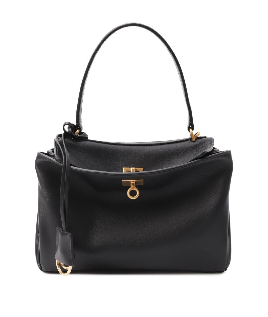 BALENCIAGA Черная кожаная сумка с короткими ручками, фото 1