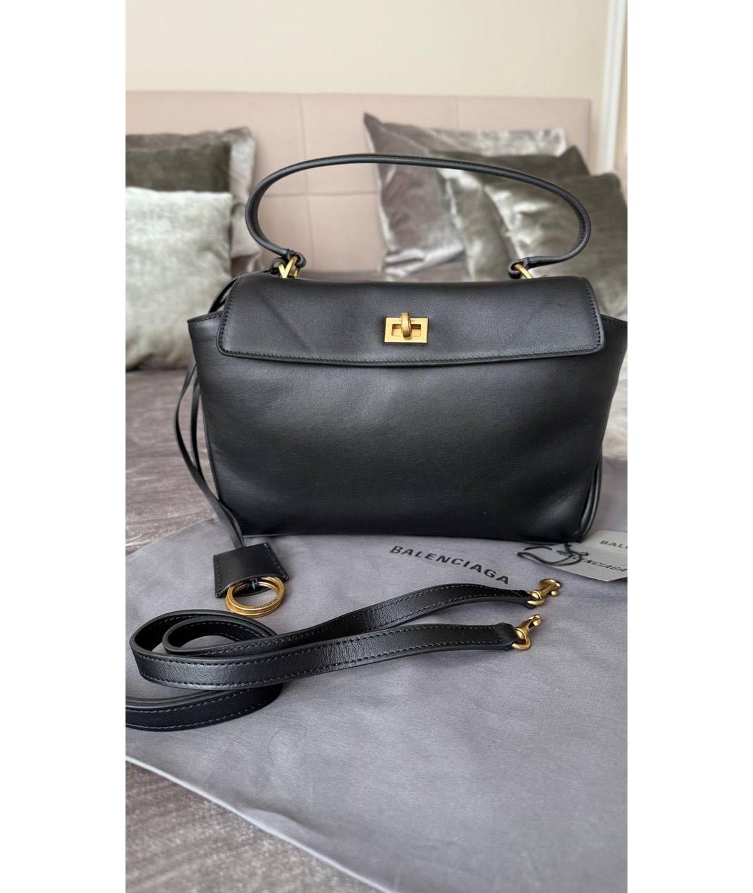 BALENCIAGA Черная кожаная сумка с короткими ручками, фото 6