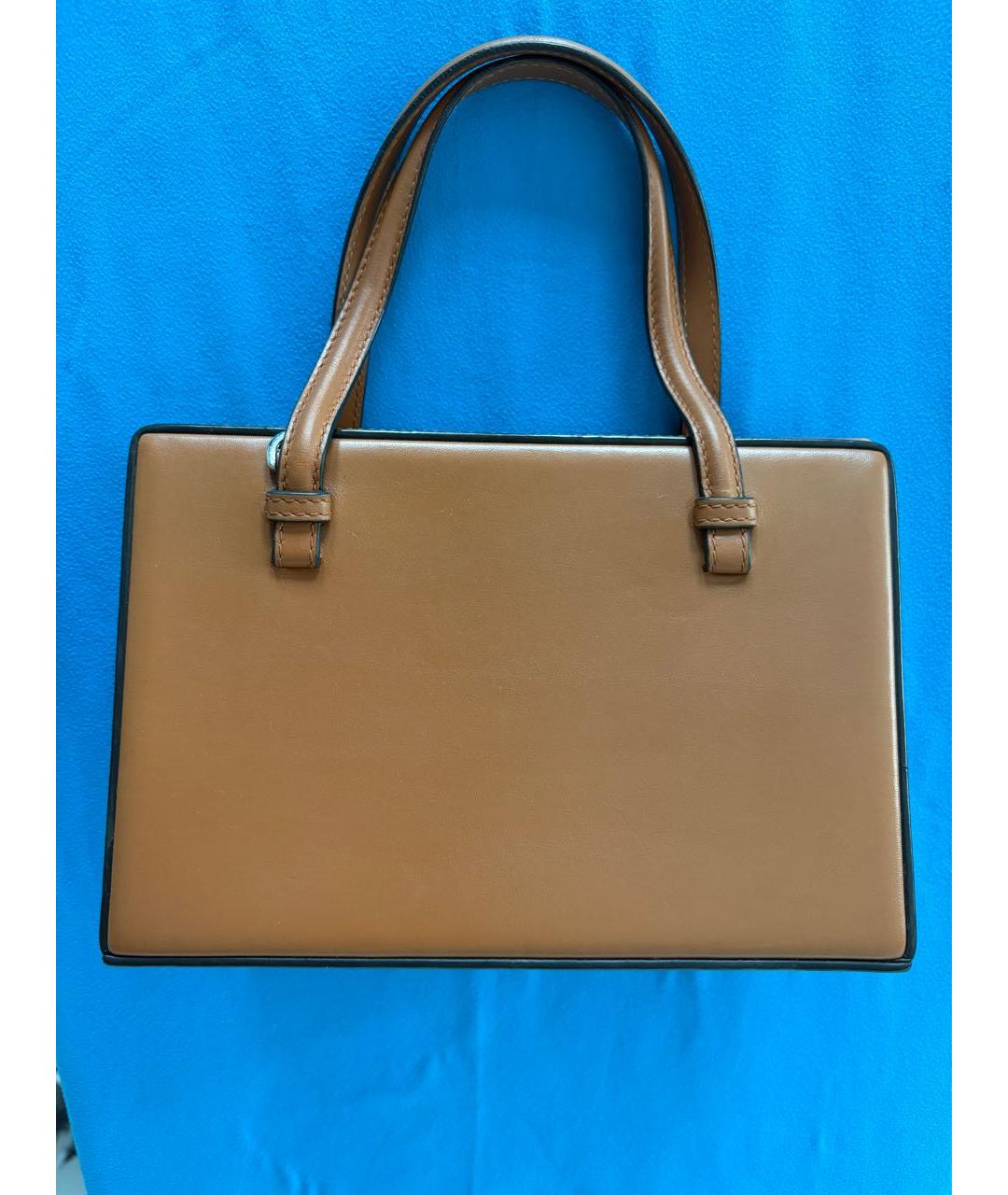 LOEWE Коричневая кожаная сумка с короткими ручками, фото 4