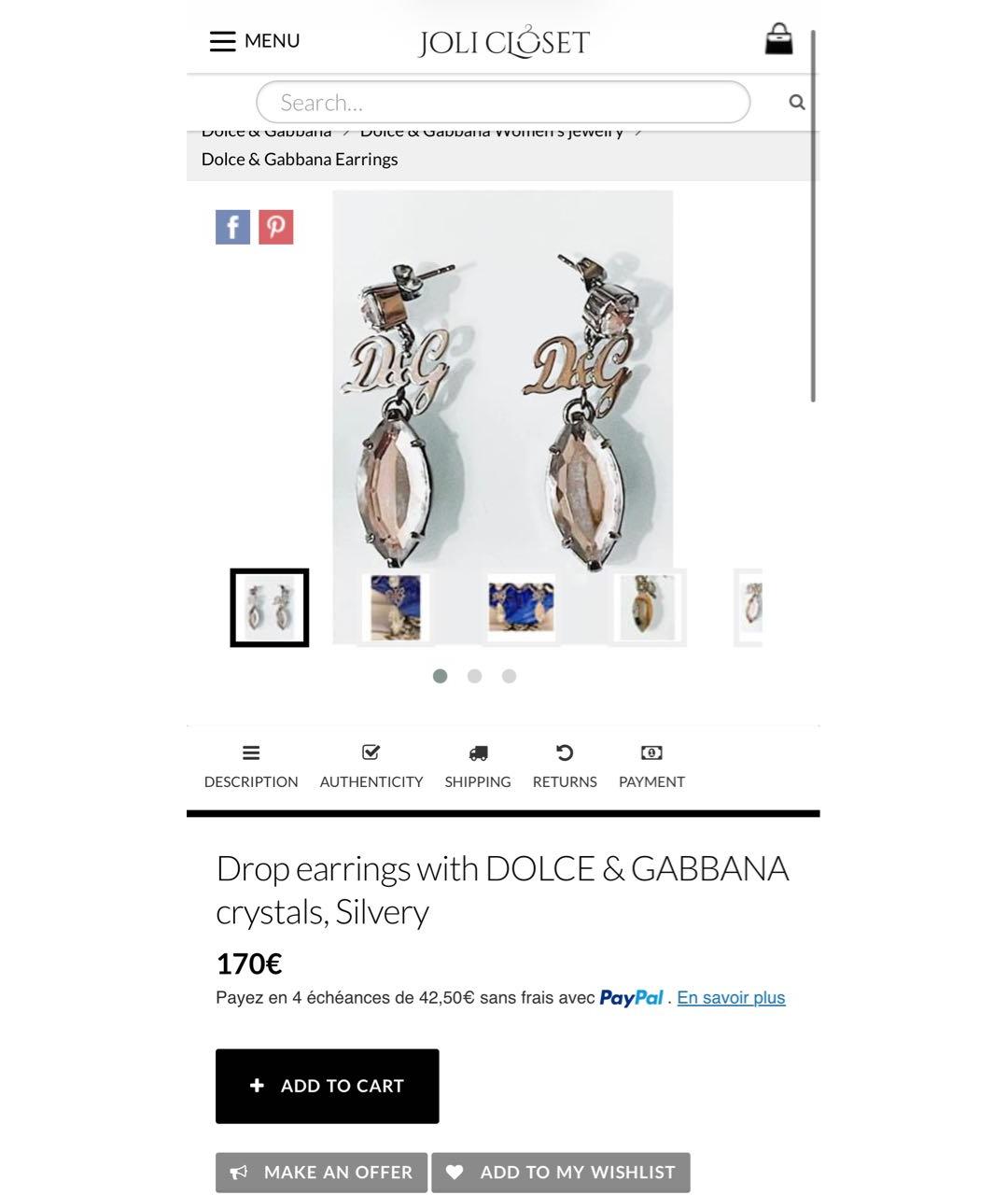 DOLCE&GABBANA Серебряные серьги, фото 8