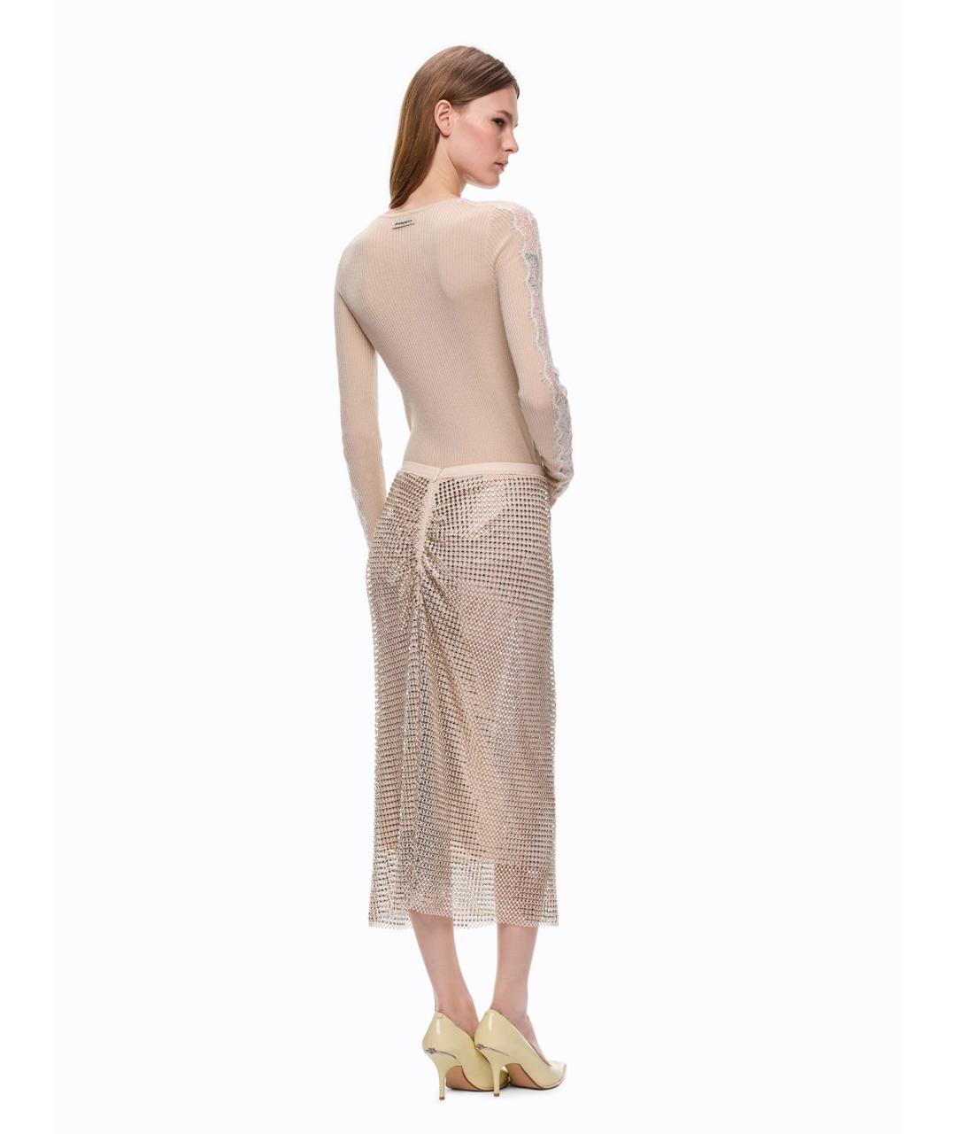 PINKO Бежевый шерстяной джемпер / свитер, фото 5
