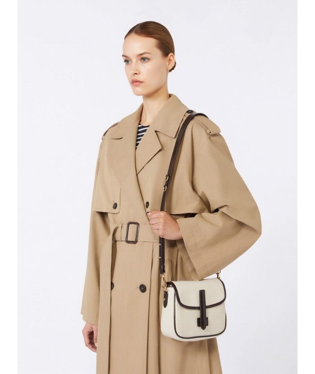 WEEKEND MAX MARA Бежевая хлопковая сумка через плечо, фото 2