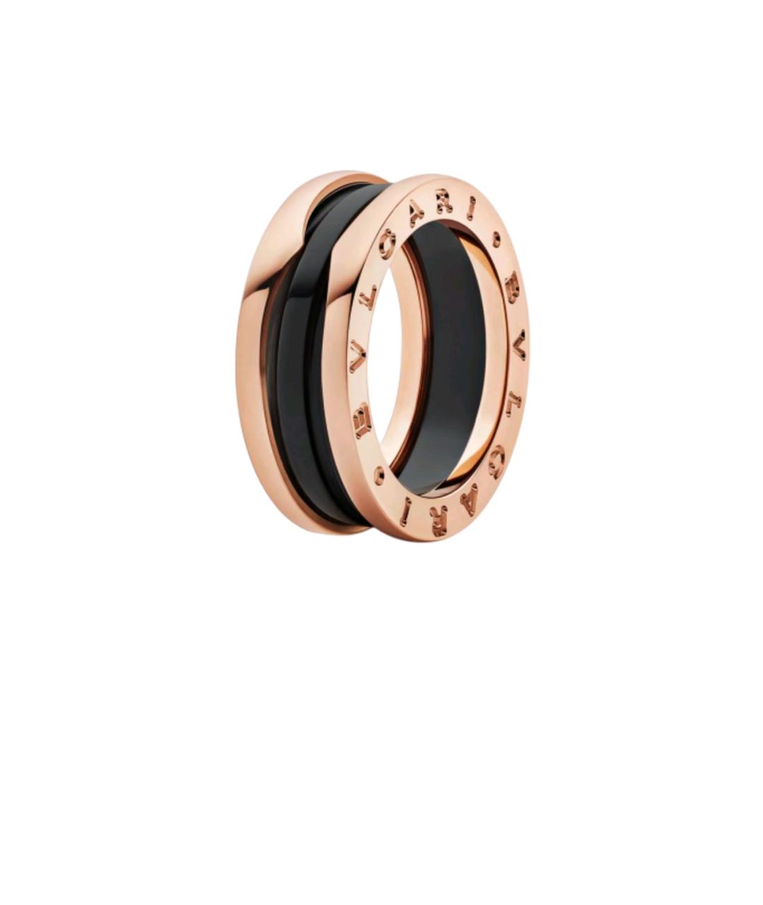 BVLGARI Черное кольцо из розового золота, фото 1