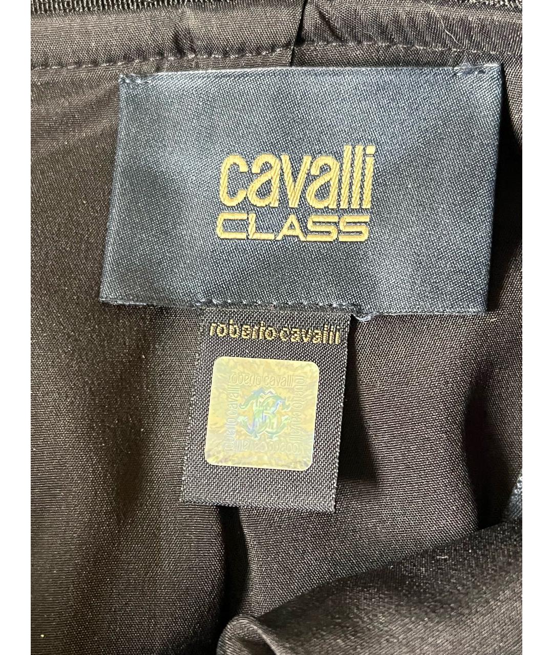 CAVALLI CLASS Темно-синяя полиэстеровая юбка миди, фото 3