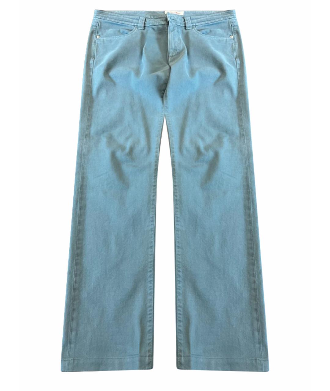 LORO PIANA Голубые хлопковые прямые джинсы, фото 1