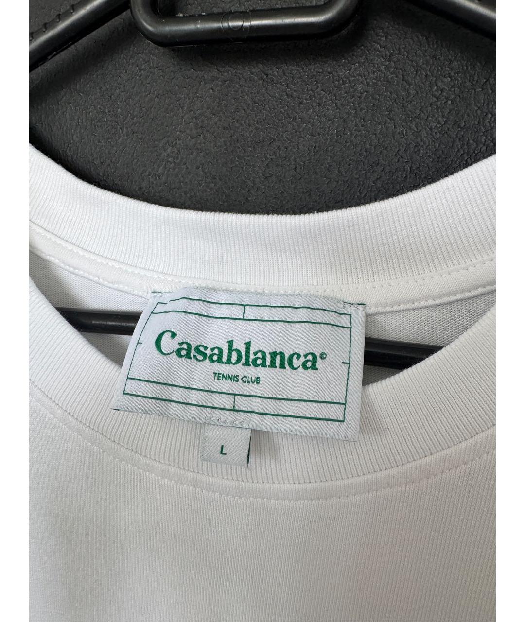 CASABLANCA Белая хлопковая футболка, фото 5